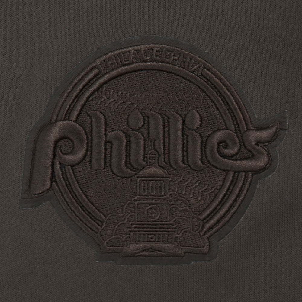 MLB PHILADELPHIA PHILLIES NEUTRAL MEN'S  DROP SHOULDER FLC PO HOODIE (DARK TAUPE)