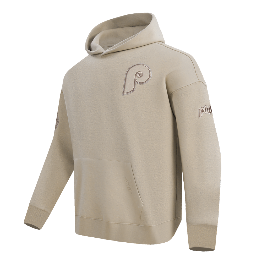MLB PHILADELPHIA PHILLIES NEUTRAL MEN'S  DROP SHOULDER FLC PO HOODIE (TAUPE)