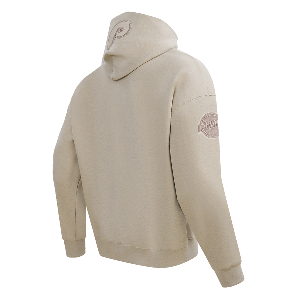 MLB PHILADELPHIA PHILLIES NEUTRAL MEN'S  DROP SHOULDER FLC PO HOODIE (TAUPE)