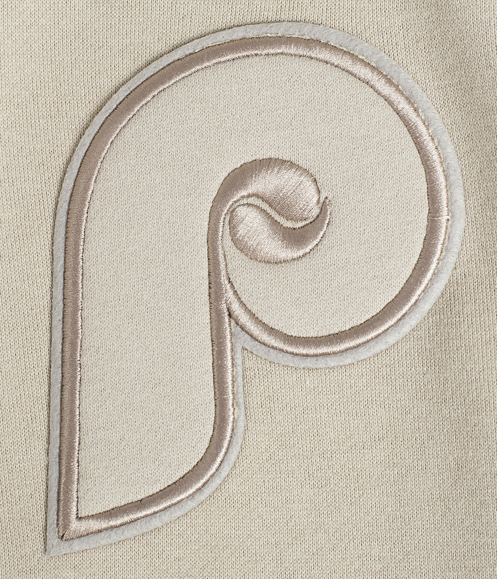 MLB PHILADELPHIA PHILLIES NEUTRAL MEN'S  DROP SHOULDER FLC PO HOODIE (TAUPE)