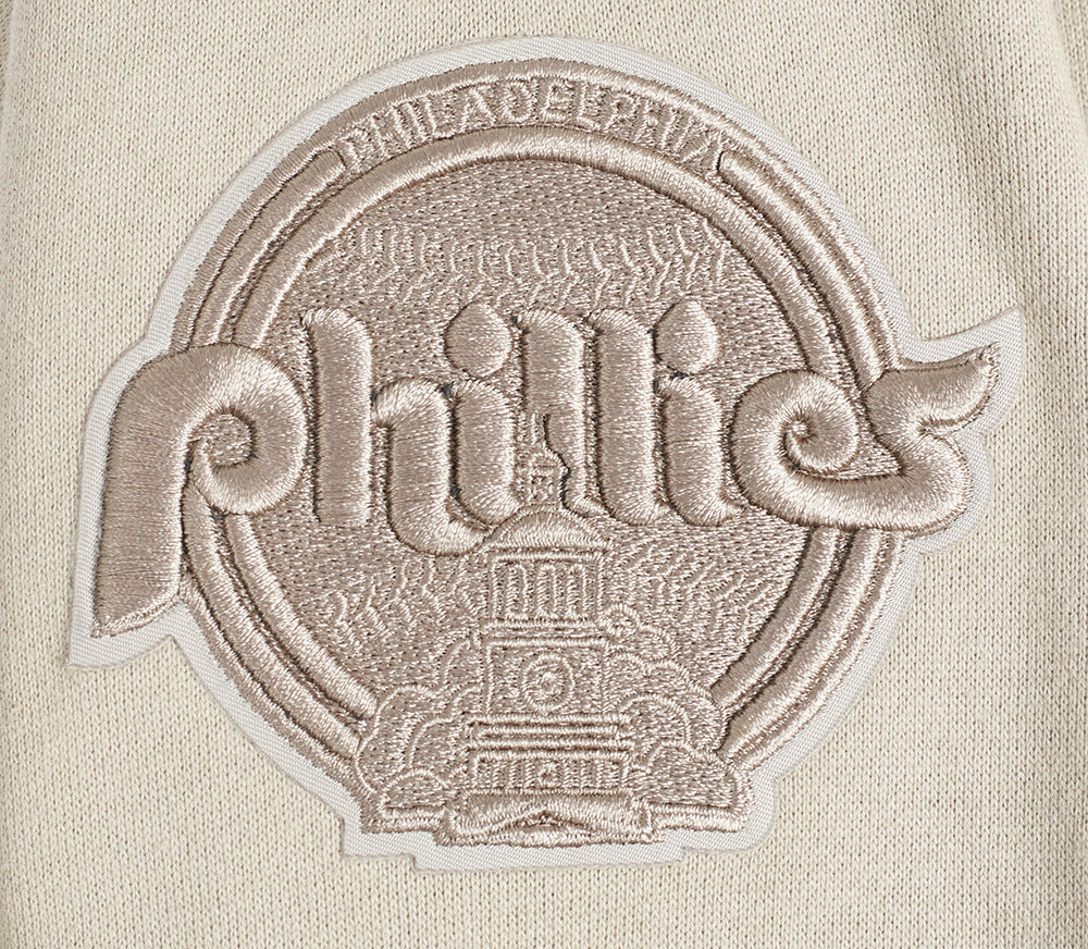 MLB PHILADELPHIA PHILLIES NEUTRAL MEN'S  DROP SHOULDER FLC PO HOODIE (TAUPE)