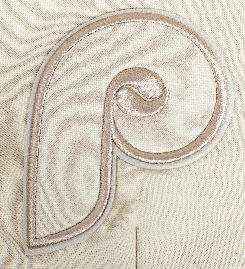 MLB PHILADELPHIA PHILLIES NEUTRAL MEN'S  DROP SHOULDER FLC PO HOODIE (TAUPE)