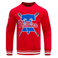 MLB PHILADELPHIA PHILLIES MASH UP CHANDAIL À COL ROND EN MOLLETON CÔTELÉ POUR HOMME (ROUGE)