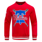 MLB PHILADELPHIA PHILLIES MASH UP CHANDAIL À COL ROND EN MOLLETON CÔTELÉ POUR HOMME (ROUGE)