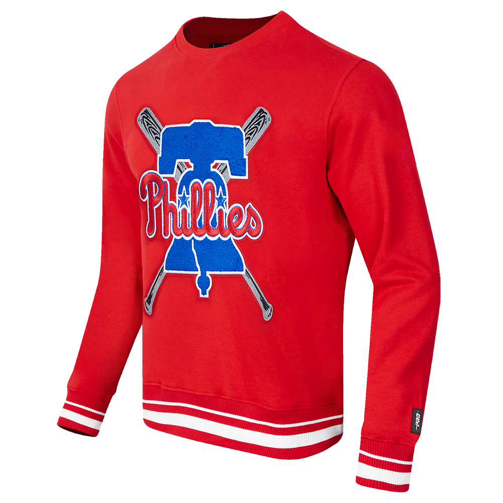 MLB PHILADELPHIA PHILLIES MASH UP CHANDAIL À COL ROND EN MOLLETON CÔTELÉ POUR HOMME (ROUGE)