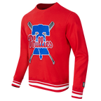 MLB PHILADELPHIA PHILLIES MASH UP CHANDAIL À COL ROND EN MOLLETON CÔTELÉ POUR HOMME (ROUGE)
