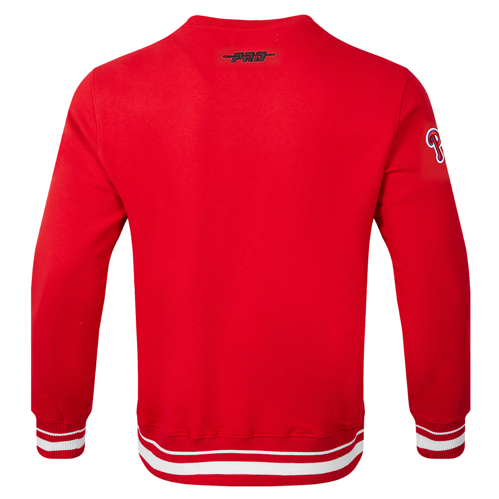 MLB PHILADELPHIA PHILLIES MASH UP CHANDAIL À COL ROND EN MOLLETON CÔTELÉ POUR HOMME (ROUGE)