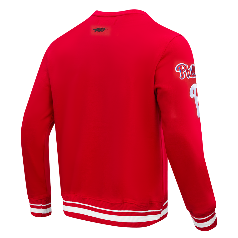 MLB PHILADELPHIA PHILLIES MASH UP CHANDAIL À COL ROND EN MOLLETON CÔTELÉ POUR HOMME (ROUGE)