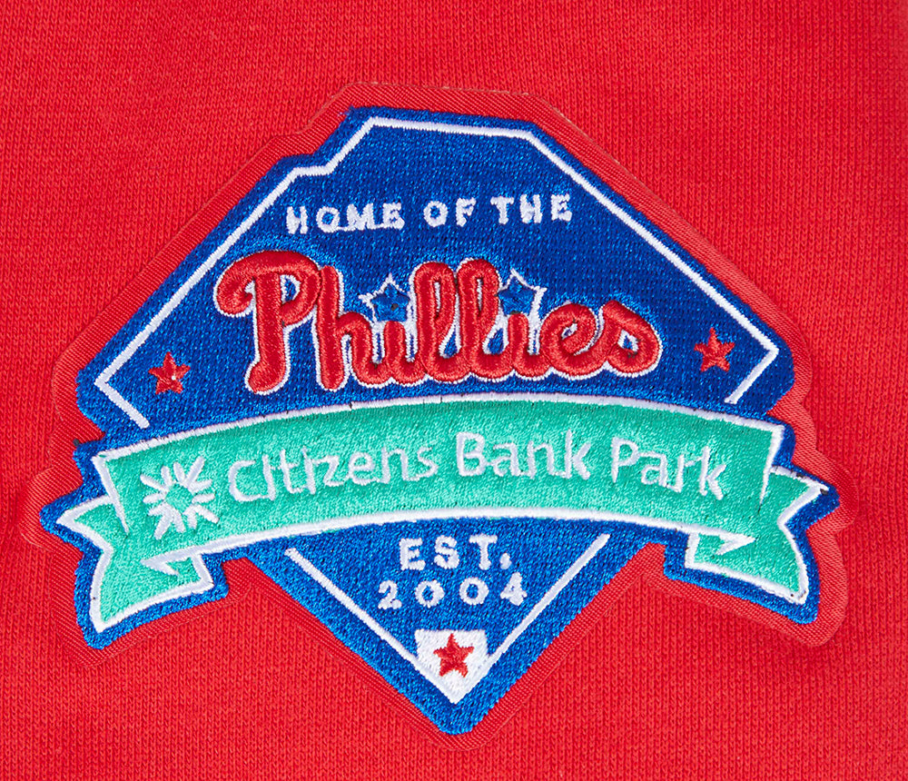 MLB PHILADELPHIA PHILLIES MASH UP CHANDAIL À COL ROND EN MOLLETON CÔTELÉ POUR HOMME (ROUGE)