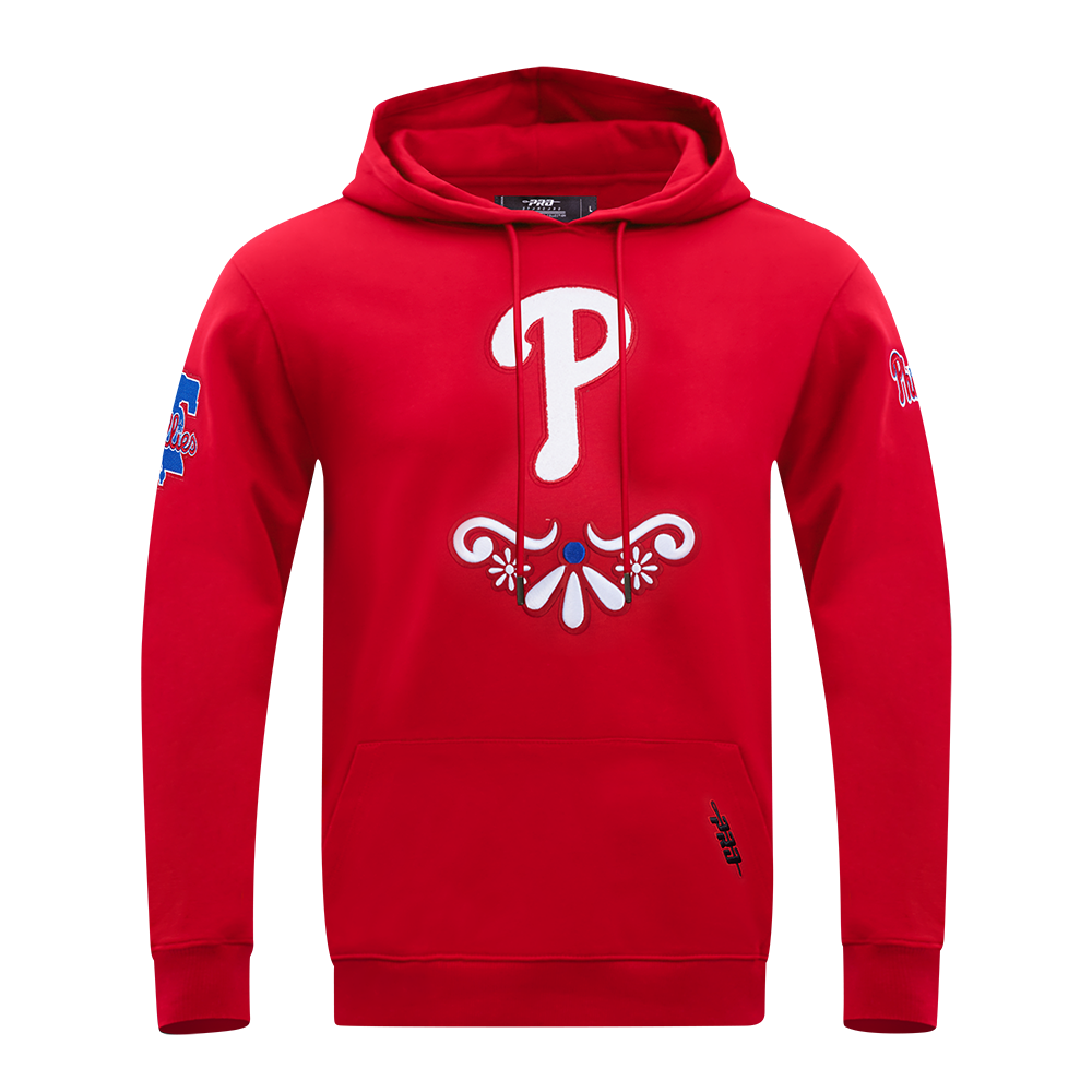 MLB PHILADELPHIA PHILLIES SUGAR SKULL MEN'S FLC PO HOODIE (RED)