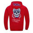 MLB PHILADELPHIA PHILLIES SUGAR SKULL MEN'S FLC PO HOODIE (RED)