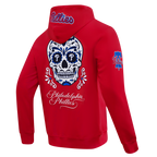MLB PHILADELPHIA PHILLIES SUGAR SKULL MEN'S FLC PO HOODIE (RED)