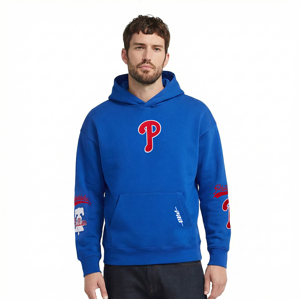 MLB PHILADELPHIA PHILLIES LIVING LARGE CHANDAIL À CAPUCHON POUR HOMME (BLEU ROYAL)