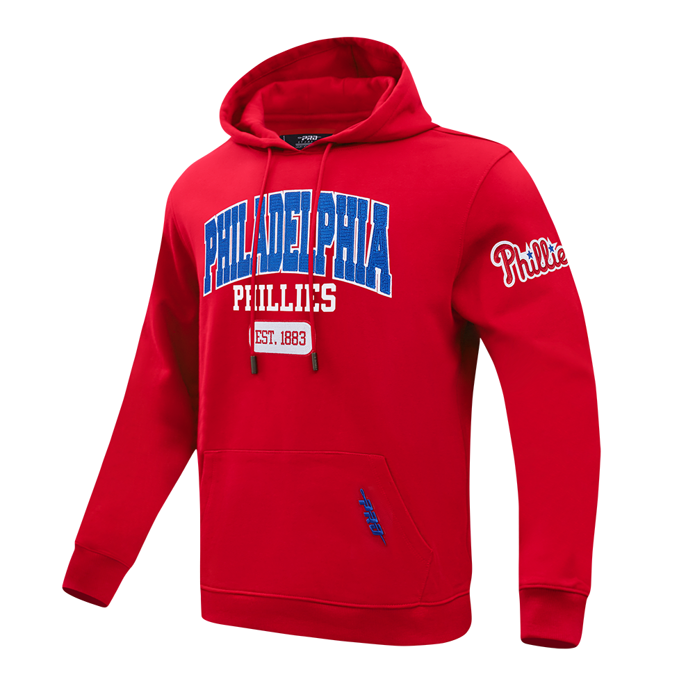 MLB PHILADELPHIA PHILLIES CITY ARCH CHANDAIL À CAPUCHON EN MOLLETON POUR HOMME (ROUGE)