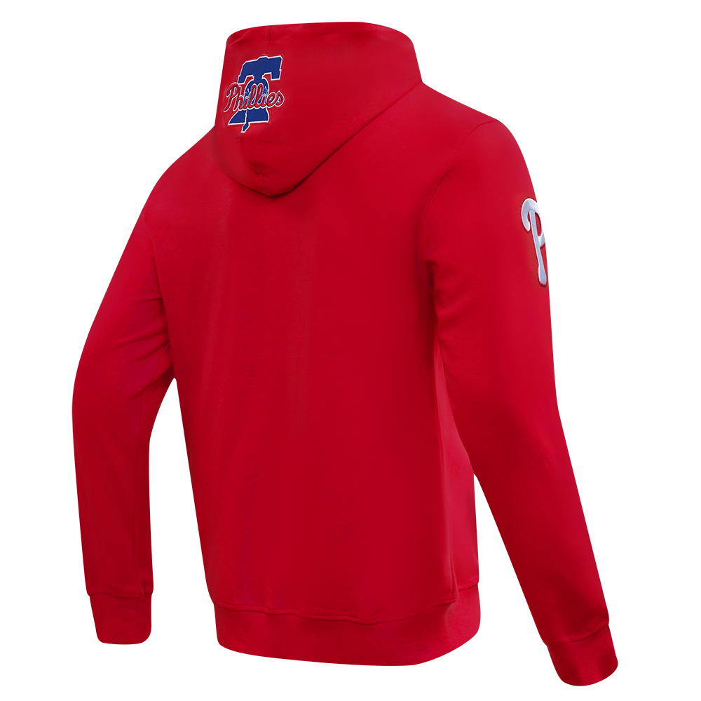 MLB PHILADELPHIA PHILLIES CITY ARCH CHANDAIL À CAPUCHON EN MOLLETON POUR HOMME (ROUGE)