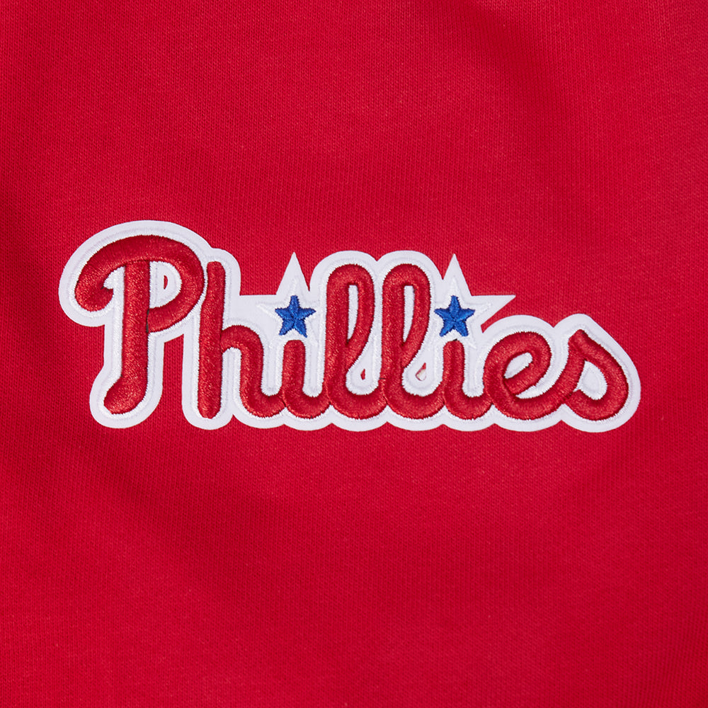 MLB PHILADELPHIA PHILLIES CITY ARCH CHANDAIL À CAPUCHON EN MOLLETON POUR HOMME (ROUGE)