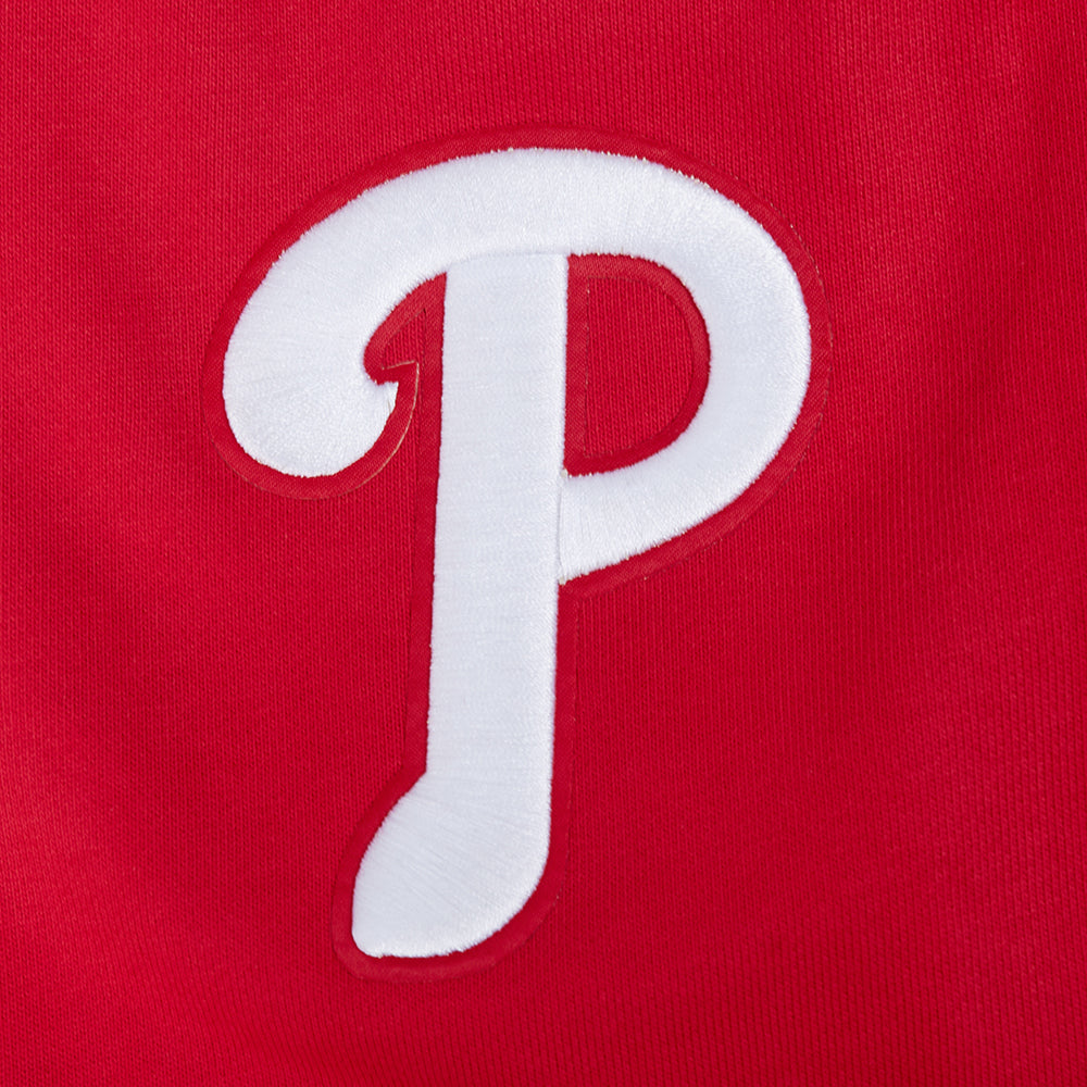 MLB PHILADELPHIA PHILLIES CITY ARCH CHANDAIL À CAPUCHON EN MOLLETON POUR HOMME (ROUGE)