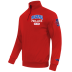 MLB PHILADELPHIA PHILLIES CITY ARCH HAUT EN MOLLETON À GLISSIÈRE AU QUART POUR HOMME (ROUGE)