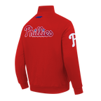 MLB PHILADELPHIA PHILLIES CITY ARCH HAUT EN MOLLETON À GLISSIÈRE AU QUART POUR HOMME (ROUGE)