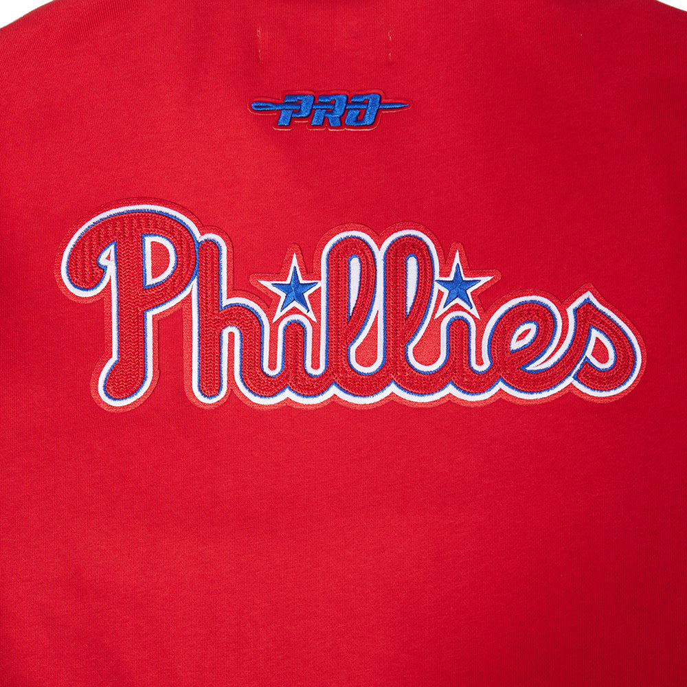 MLB PHILADELPHIA PHILLIES CITY ARCH HAUT EN MOLLETON À GLISSIÈRE AU QUART POUR HOMME (ROUGE)