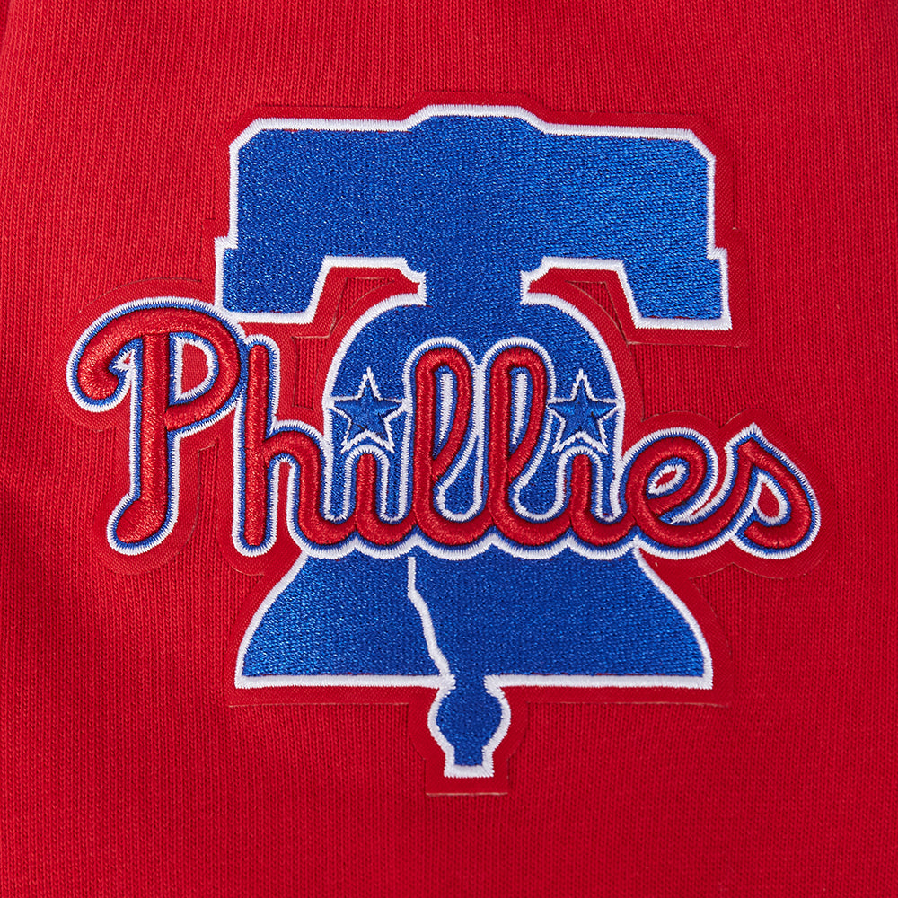 MLB PHILADELPHIA PHILLIES CITY ARCH HAUT EN MOLLETON À GLISSIÈRE AU QUART POUR HOMME (ROUGE)