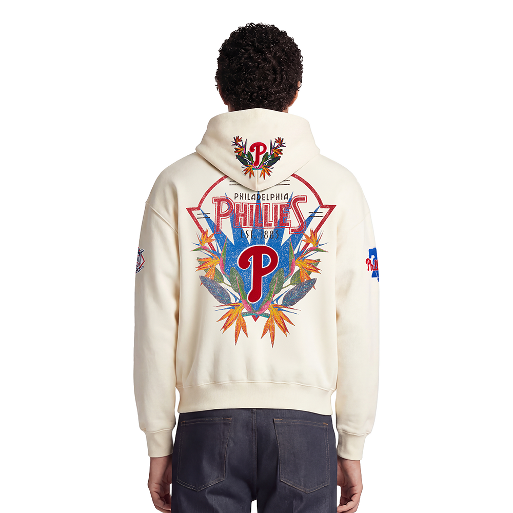 MLB PHILADELPHIA PHILLIES PARADISE MEN'S PULL OVER HOODIE (EGGSHELL)