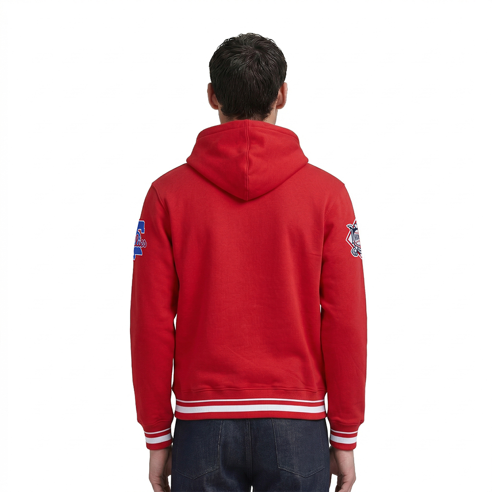 MLB PHILADELPHIA PHILLIES LETTERMAN MEN'S PULL OVER HOODIE (RED)