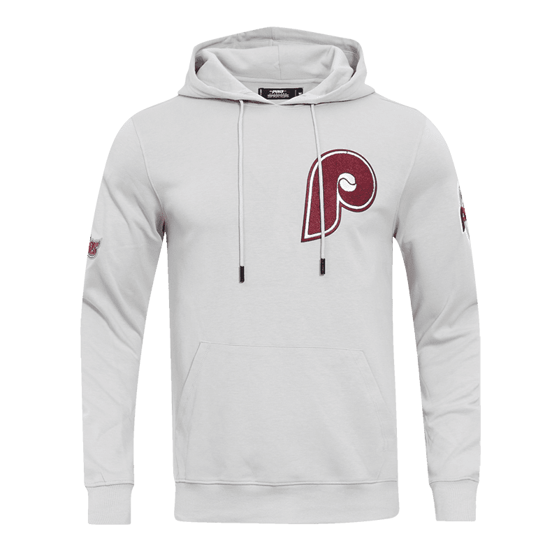 MLB PHILADELPHIA PHILLIES CLASSIC CHENILLE MEN'S PULLOVER HOODIE (GRAY)