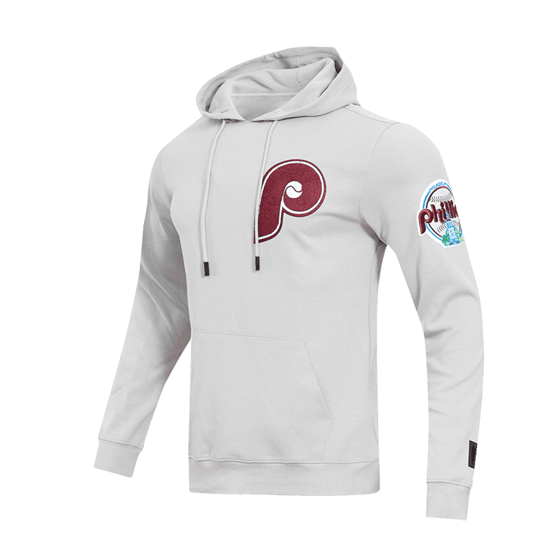 MLB PHILADELPHIA PHILLIES CLASSIC CHENILLE MEN'S PULLOVER HOODIE (GRAY)