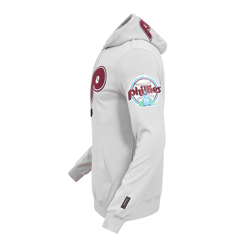 MLB PHILADELPHIA PHILLIES CLASSIC CHENILLE MEN'S PULLOVER HOODIE (GRAY)