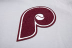 MLB PHILADELPHIA PHILLIES CLASSIC CHENILLE MEN'S PULLOVER HOODIE (GRAY)