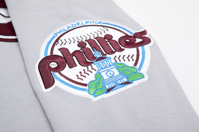 MLB PHILADELPHIA PHILLIES CLASSIC CHENILLE MEN'S PULLOVER HOODIE (GRAY)