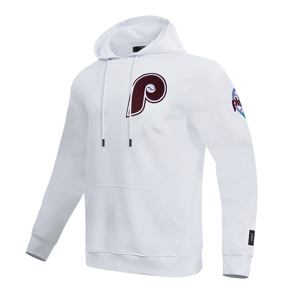 MLB PHILADELPHIA PHILLIES CLASSIC CHENILLE MEN'S PULLOVER HOODIE (WHITE)