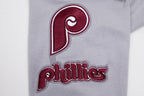 MLB PHILADELPHIA PHILLIES CLASSIC CHENILLE MEN'S FULL ZIP PULLOVER HOODIE (GRAY)