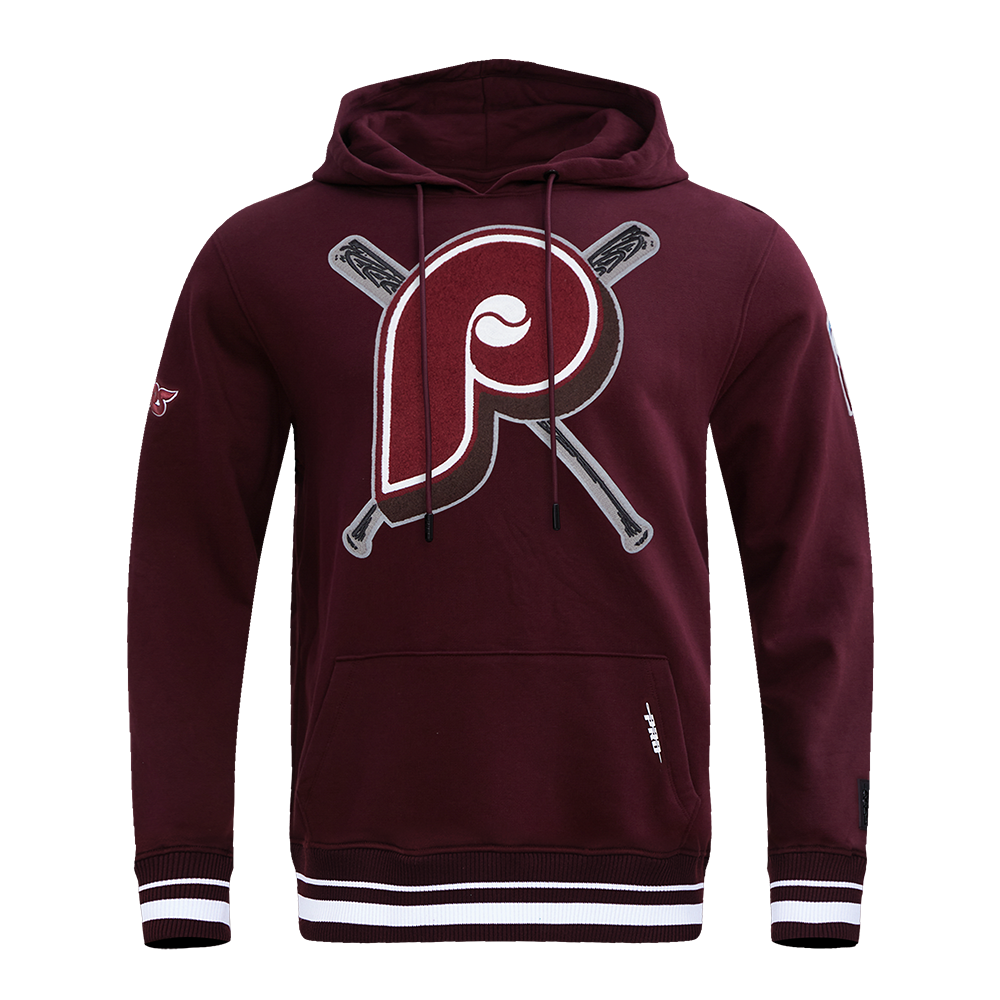 MLB PHILADELPHIA PHILLIES MASH UP CHANDAIL À CAPUCHON EN MOLLETON CÔTELÉ RÉTRO POUR HOMME (LIE-DE-VIN)