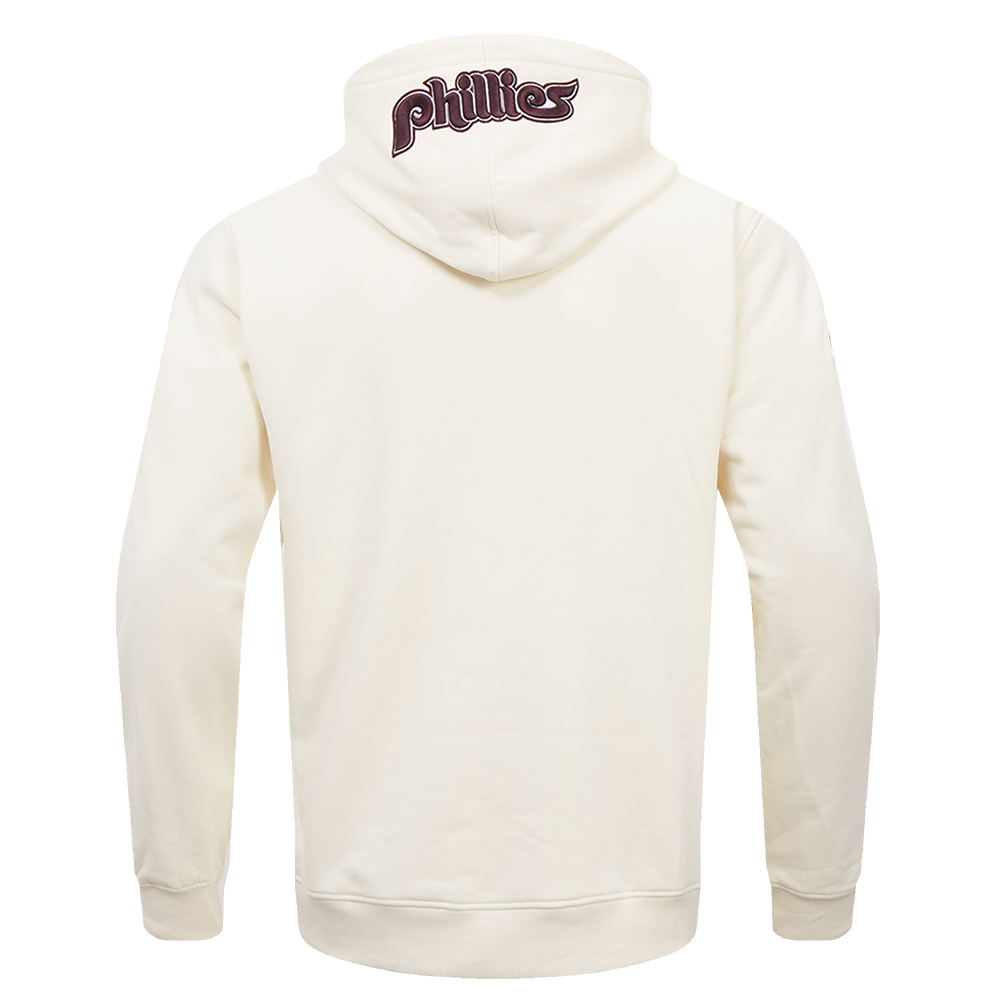 MLB PHILADELPHIA PHILLIES OLD ENGLISH MEN'S PULLOVER HOODIE (EGGSHELL)