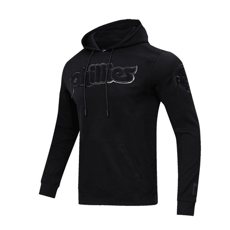 MLB PHILADELPHIA PHILLIES TRIPLE BLACK MEN'S PO HOODIE (TRIPLE BLACK)