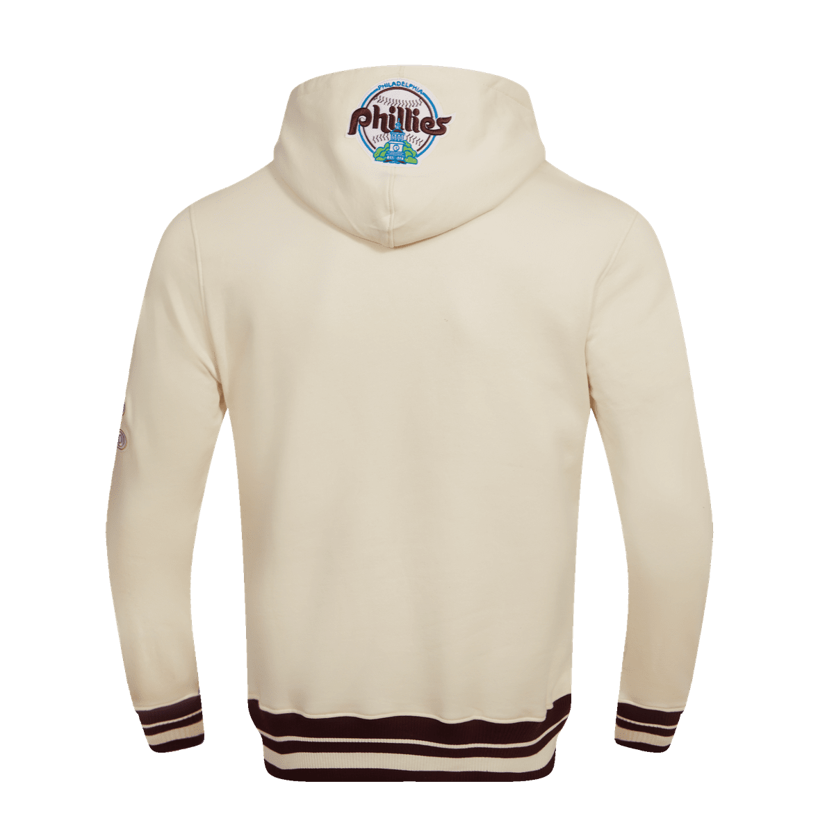 MLB PHILADELPHIA PHILLIES RETRO CLASSIC MEN'S PULLOVER HOODIE (EGGSHELL/WINE)