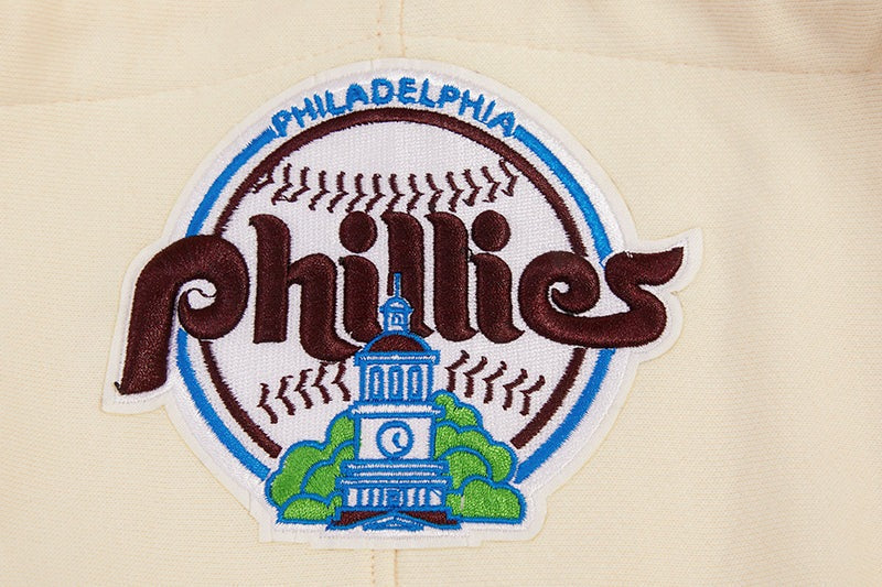 MLB PHILADELPHIA PHILLIES RETRO CLASSIC MEN'S PULLOVER HOODIE (EGGSHELL/WINE)