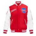 MLB PHILADELPHIA PHILLIES SCRIPT TAIL MEN'S VARSITY JACKET (RED/WHITE)