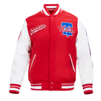 MLB PHILADELPHIA PHILLIES SCRIPT TAIL MEN'S VARSITY JACKET (RED/WHITE)