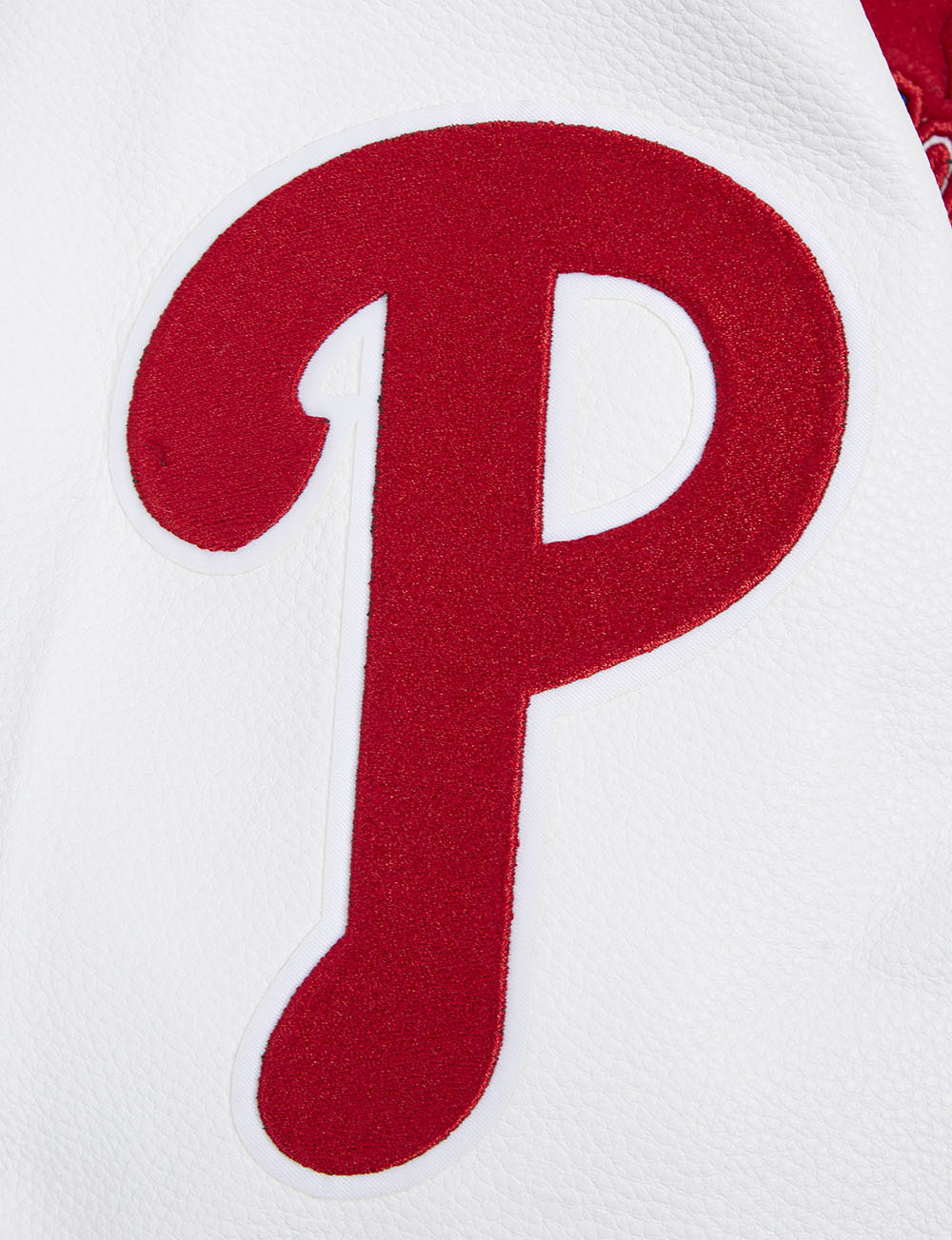 MLB PHILADELPHIA PHILLIES SCRIPT TAIL MEN'S VARSITY JACKET (RED/WHITE)