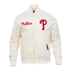 MLB PHILADELPHIA PHILLIES SOUVENIR MEN'S SATIN JACKET (EGGSHELL)