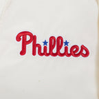 MLB PHILADELPHIA PHILLIES SOUVENIR MEN'S SATIN JACKET (EGGSHELL)