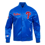 MLB PHILADELPHIA PHILLIES SOUVENIR MEN'S SATIN JACKET (ROYAL BLUE)