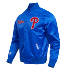 MLB PHILADELPHIA PHILLIES SOUVENIR MEN'S SATIN JACKET (ROYAL BLUE)