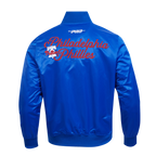 MLB PHILADELPHIA PHILLIES SOUVENIR MEN'S SATIN JACKET (ROYAL BLUE)