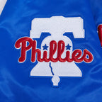 MLB PHILADELPHIA PHILLIES SOUVENIR MEN'S SATIN JACKET (ROYAL BLUE)