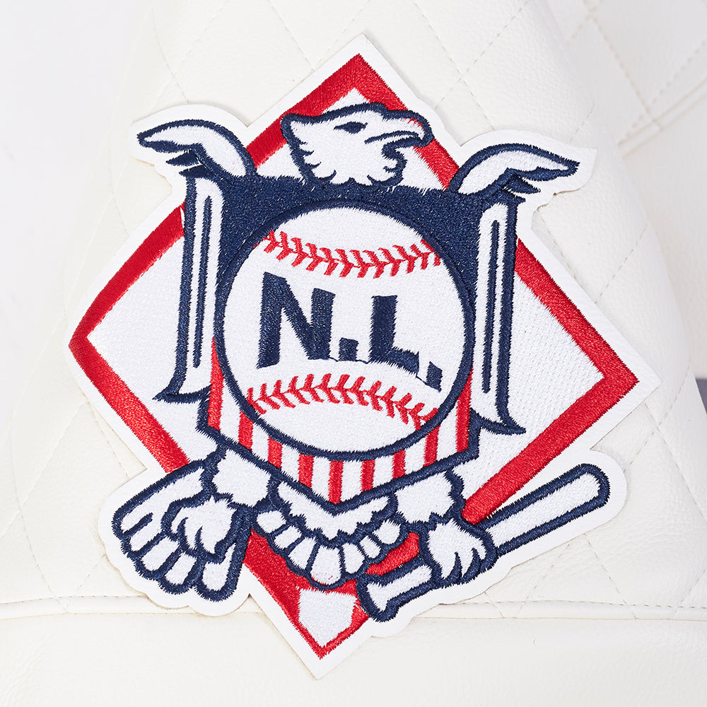 MLB PHILADELPHIA PHILLIES MEN'S MOTO JACKET (EGGSHELL/ RED)