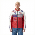 MLB PHILADELPHIA PHILLIES MEN'S MOTO JACKET (EGGSHELL/ RED)